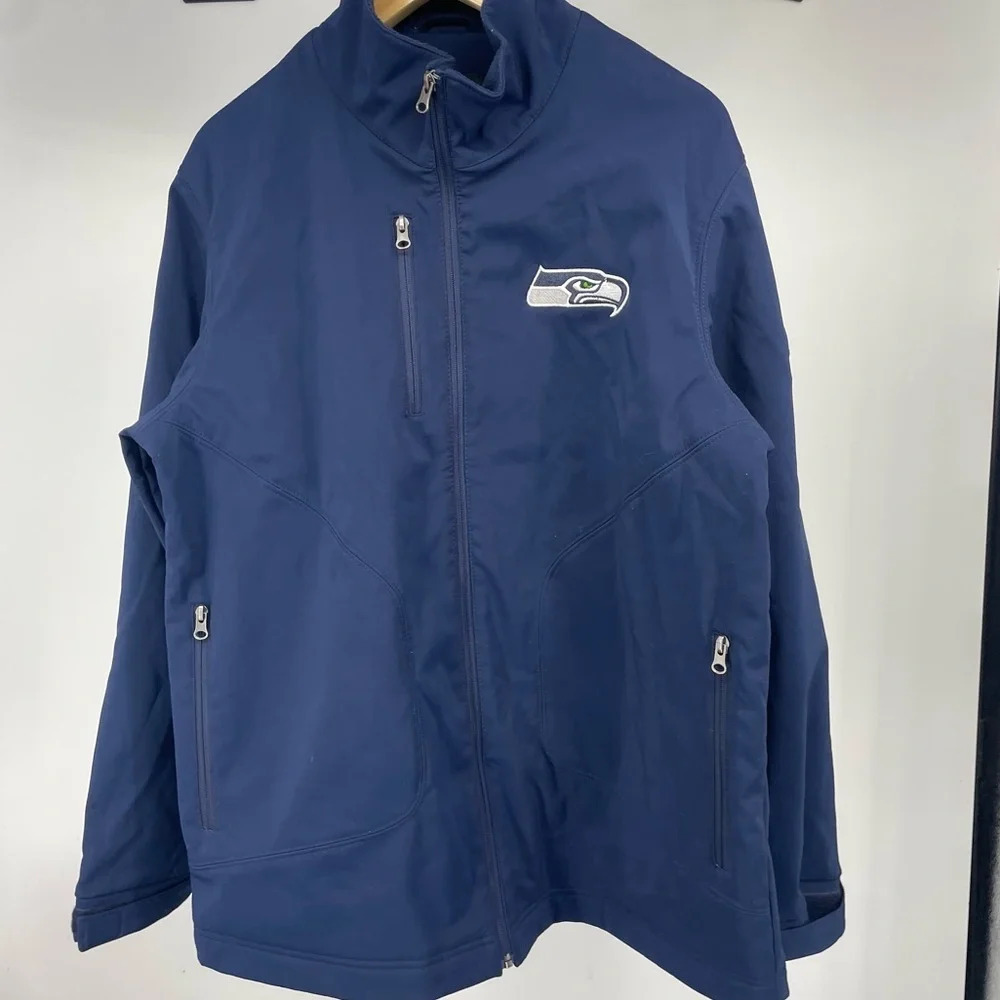 NFL Seattle Seahawks Super Bowl 49 XLIX fleece lined wind breaker jacket Medium